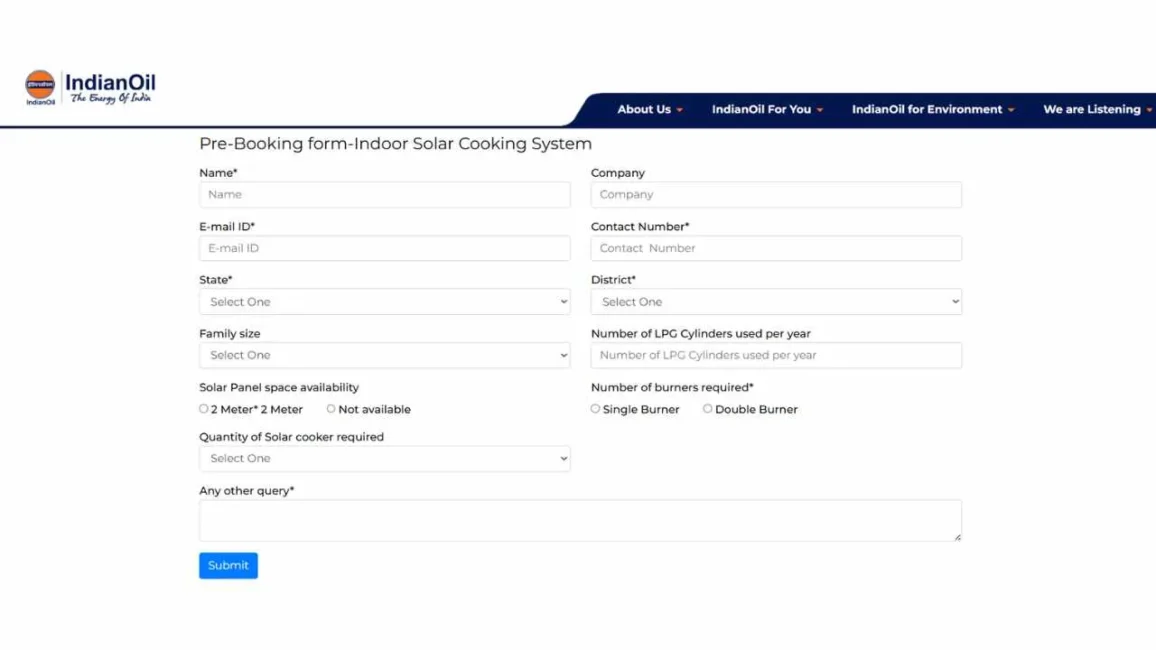Free Solar Stove Yojana Online Apply